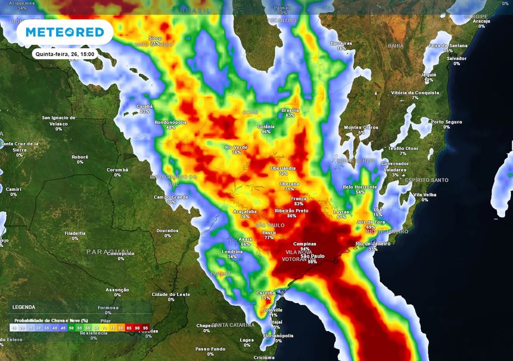 Sudeste tem alerta de chuvas intensas para o fim de semana