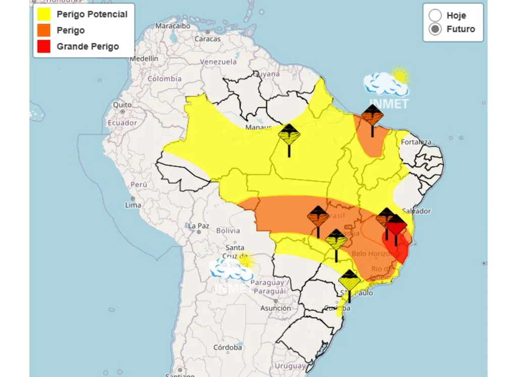 Aumento de chuvas gera alerta vermelho; confira a previsão do tempo